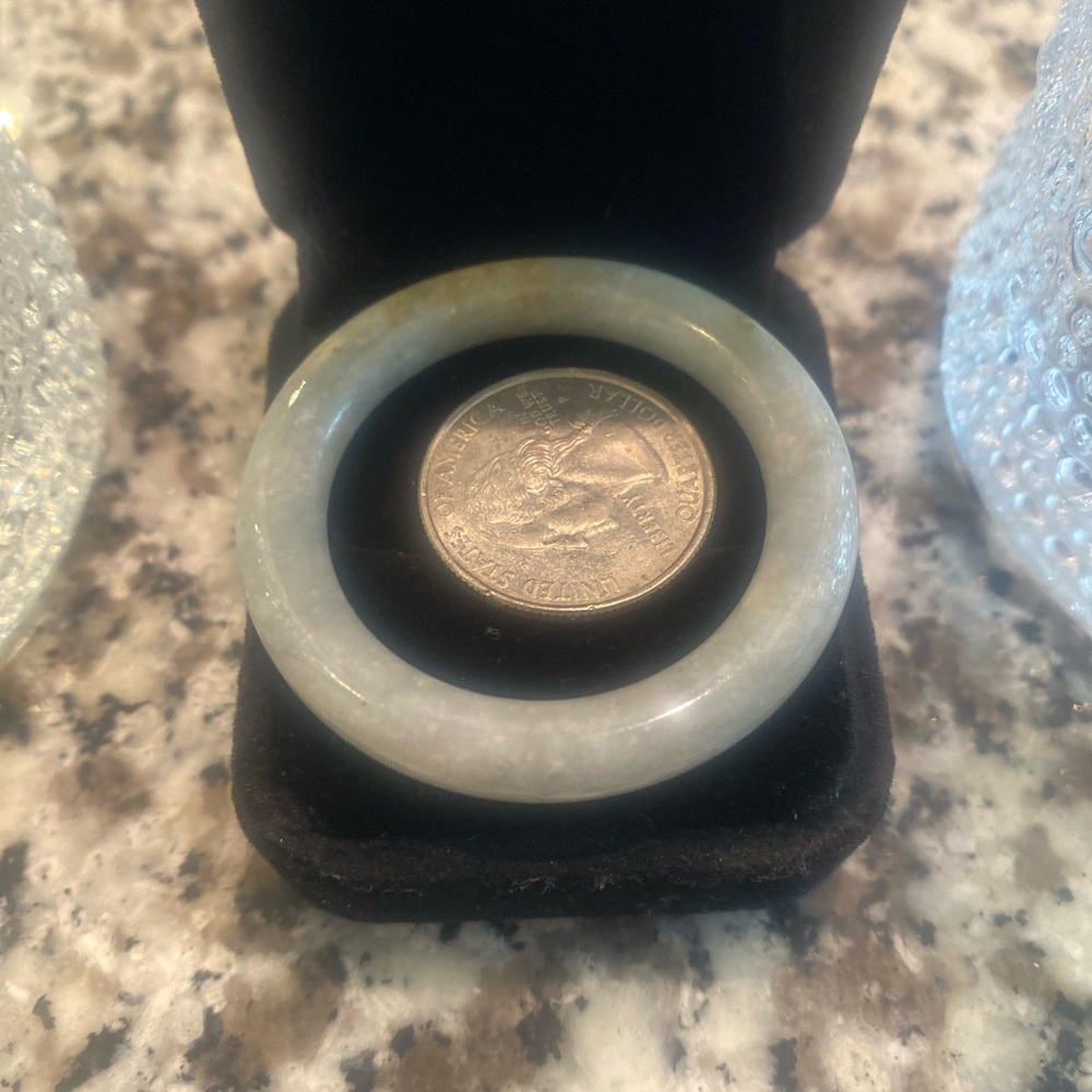 Amazing Vintage HUGE Carved Pale Green Jade round DISK Pendant 81.06ct